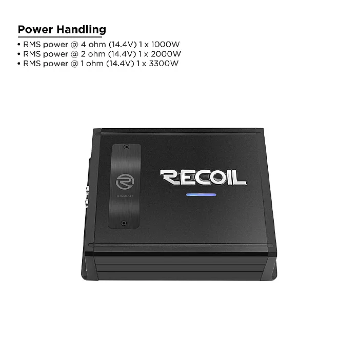 Recoil DII3300.1 MonoBlock Amplifier 3300W RMS, 1 Ohm Stable
