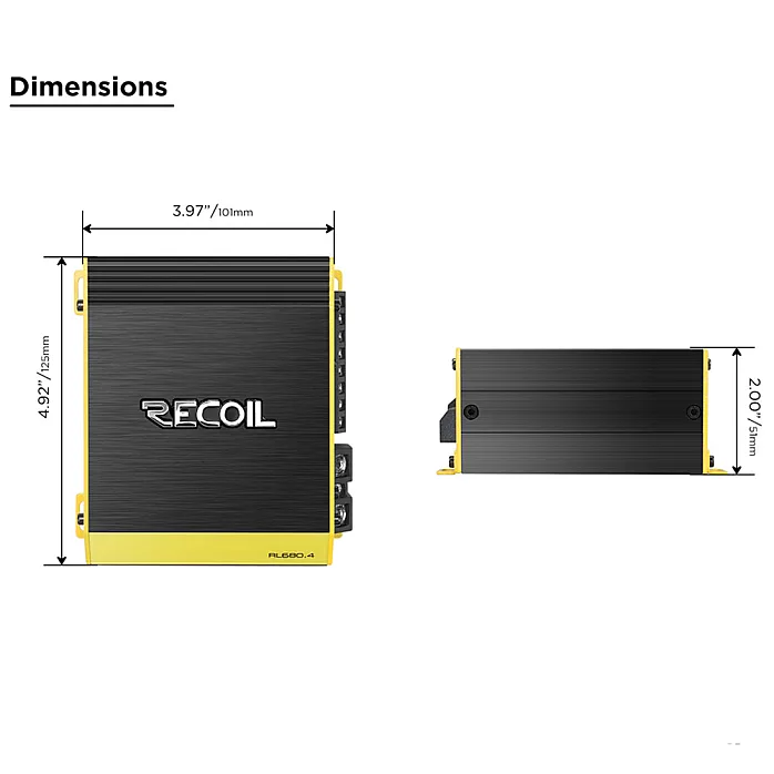 Recoil RL680.4 Full Range Class D 4 Channel Amplifier 680W