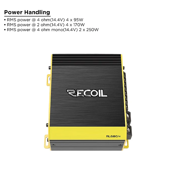 Recoil RL680.4 Full Range Class D 4 Channel Amplifier 680W