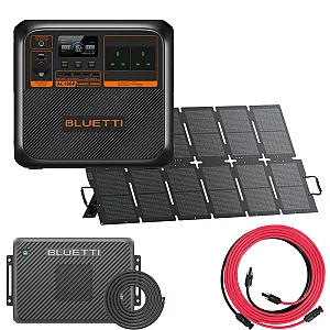 Bluetti AC180P Power Station With Charger 2 & Wiring Kit / 220W Solar Panel / PV 5M Extension Cable