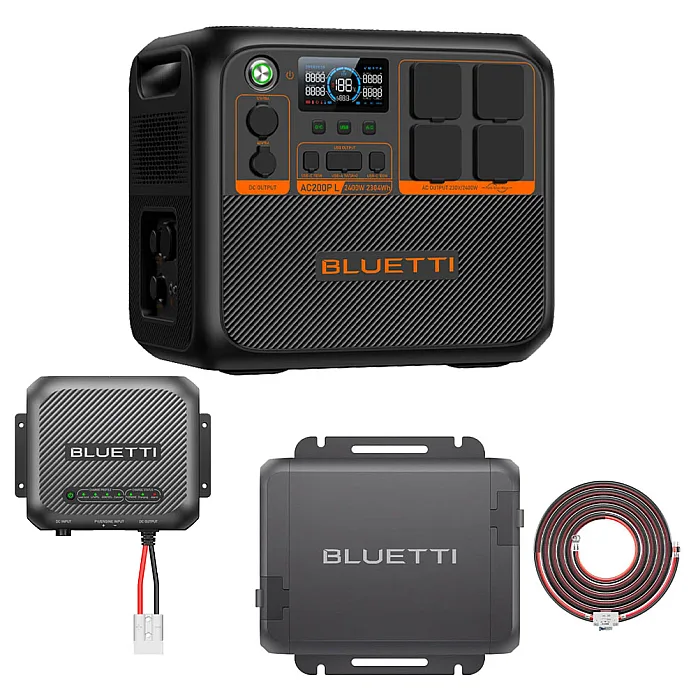 Bluetti AC200PL Premium Expandable Power Station With Charger 1 + Wiring Kit & D40 Battery Charger