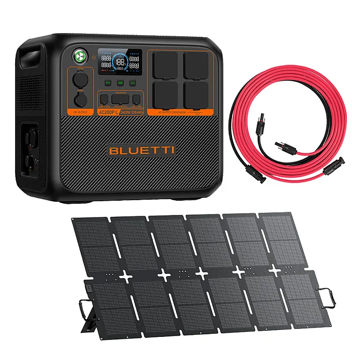 Bluetti AC200PL Premium Expandable Power Station With 220W Solar Panel & MC4 PV 5M Extension Cable