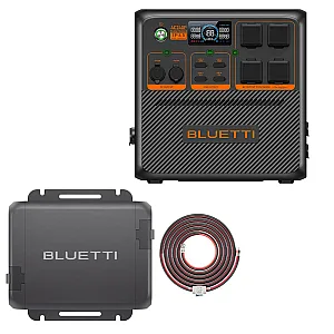 BLUETTI AC240P Portable Power Station 2,400W, 1,843Wh With Charger 1 & Wiring Kit
