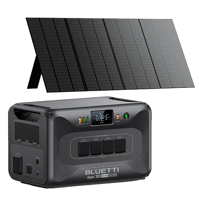 Bluetti Apex 300 Portable Power Station With 350W Foldable IP65 Solar Panel