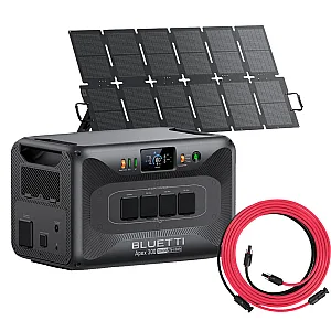 Bluetti Apex 300 Portable Power Station With 220W Foldable Solar Panel and 5M Extension Cable