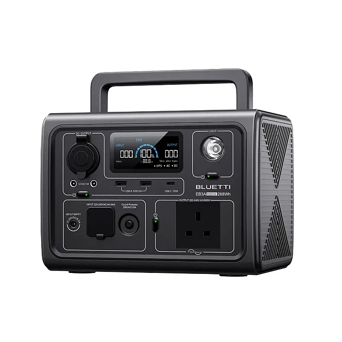 Bluetti EB3A 8 Outlets, App Control Portable Power Station 600W / 268Wh