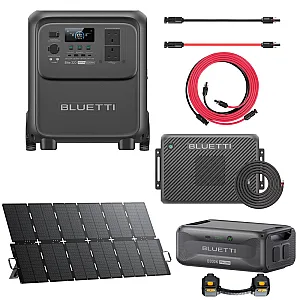 Elite 320 Power Station With Expansion Battery / Charger 2 + Wiring / 500W Solar Panel / PV 10M Extension Cable