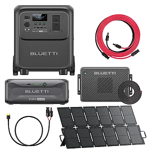 Elite 320 Power Station With Expansion Battery / Charger 2 + Wiring / 220W Solar Panel / MC4 to XT60 & 5M Extension Cable