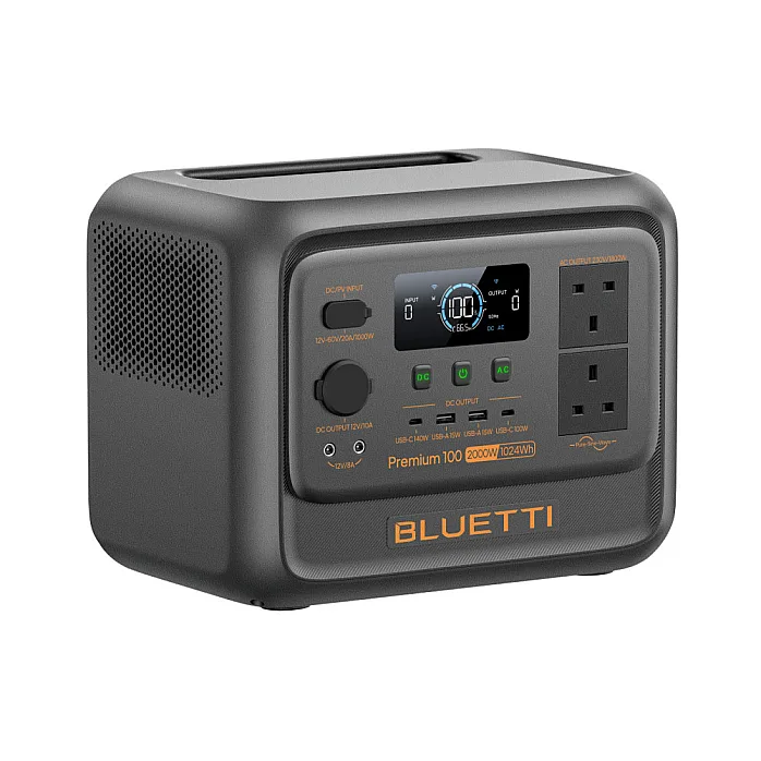 BLUETTI PREMIUM 100 V2 AC/DC Portable Battery Power Station With 100W Solar Panel & Solar Charging Cable