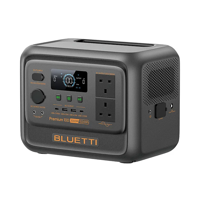 BLUETTI PREMIUM 100 V2 AC/DC Portable Battery Power Station With 100W Solar Panel & Solar Charging Cable