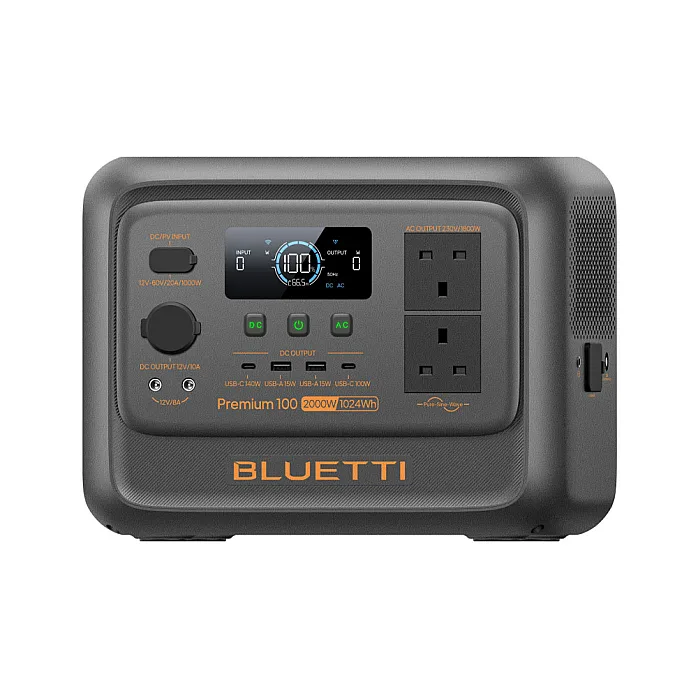 BLUETTI PREMIUM 100 V2 AC/DC Portable Battery Power Station With 100W Solar Panel & Solar Charging Cable