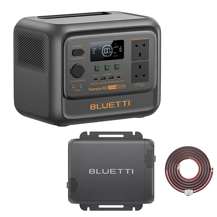 BLUETTI PREMIUM 100 V2 AC/DC Portable Battery Power Station With Charger 1 & Wiring Kit