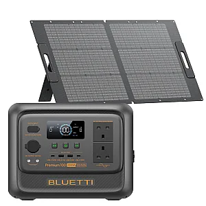 BLUETTI PREMIUM 100 V2 AC/DC Portable Battery Power Station With 100W Solar Panel 