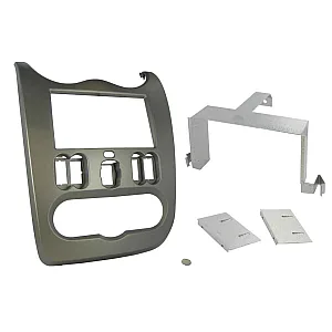 CT23DC02 Dacia Duster, Logan, Sandero Stone Grey Double Din Stereo Fascia Fitting Kit