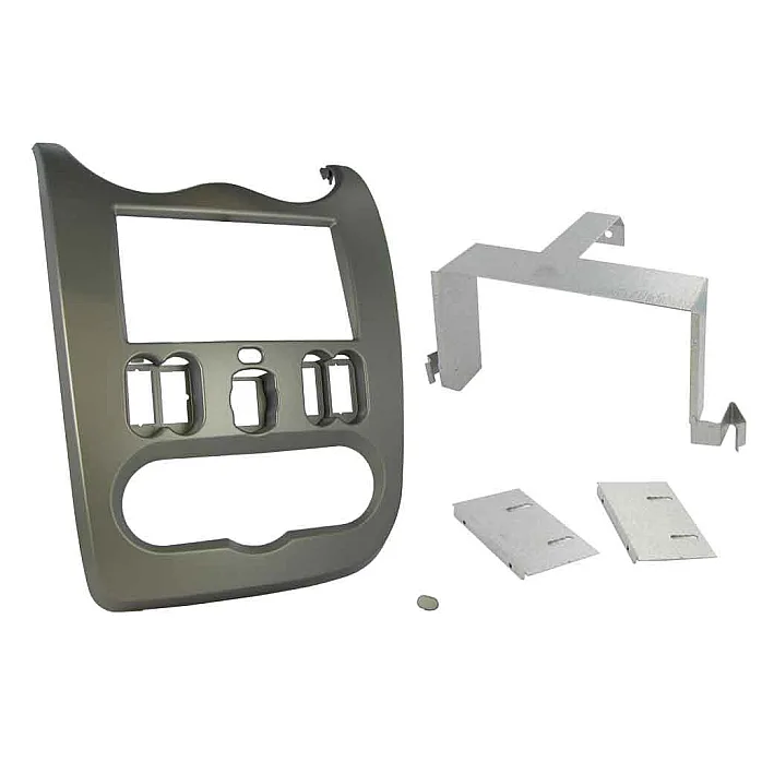 CT23DC02 Dacia Duster, Logan, Sandero Stone Grey Double Din Stereo Fascia Fitting Kit