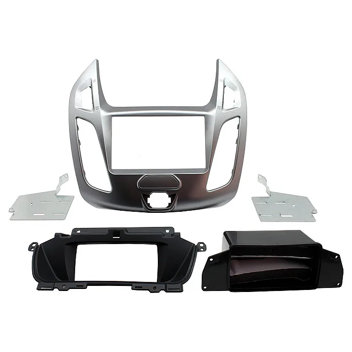 CTKFD74 Ford Transit Connect Silver Double Din Car CD Stereo Fascia Fitting Kit