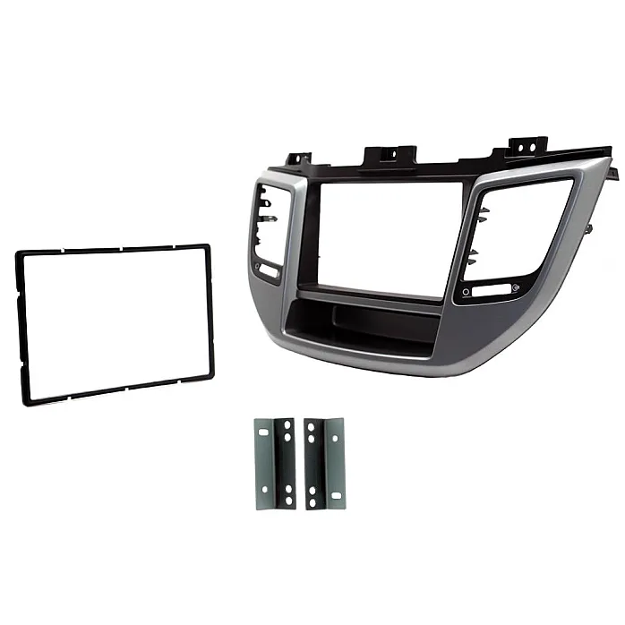 CTKHY23 Hyundai Tucson 2015-2021 RHD Silver Double Din Car Stereo Fascia Fitting Kit