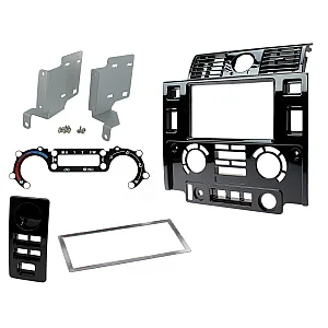 CT23LR06 Land Rover Defender 2007-2016 Gloss Black Double Din Stereo Fascia Adaptor