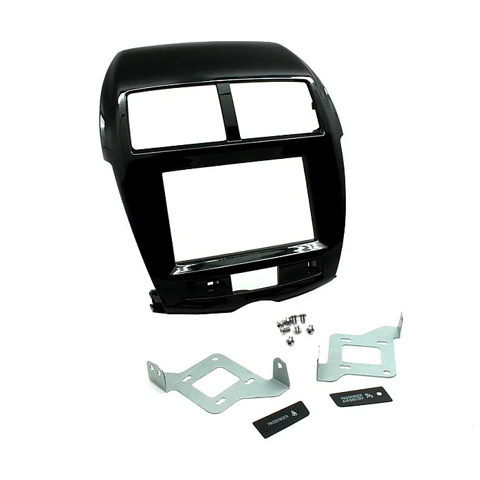 CTKMT10 Mitsubishi ASX 2014 Onwards Black / Silver Double Din Car Stereo Fascia Fitting Kit