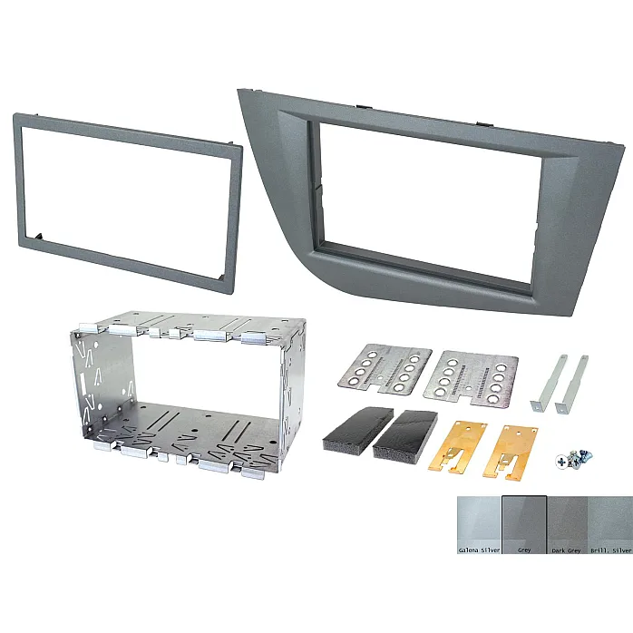 CTKST06 Seat Leon 2005-2012 (Ona Silver) Double Din Car Stereo Fitting Kit Fascia, Steering Control