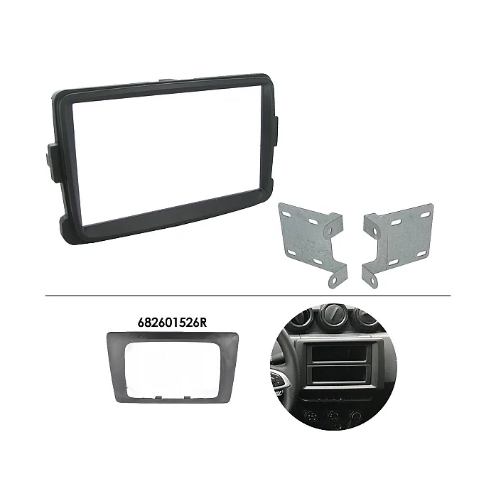 CTKDC03 Dacia Duster, Sandero Grey Double Din Car Stereo Fascia Wiring Fitting Kit