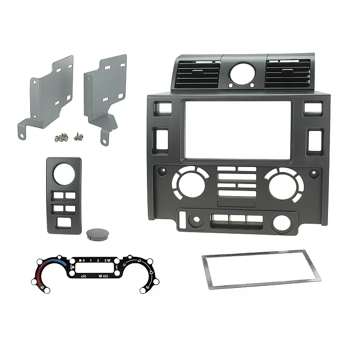 CT23LR07 Land Rover Defender 2007-2016 Matt Black Double Din Stereo Fascia Adaptor