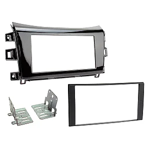 CT23NS36 Nissan NP300, Navara Gloss Black Double Din Stereo Fascia Panel