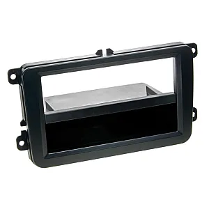 CT24VW18 VW Tiguan, Touran, Transporter Matt Black Car Stereo Fascia with Pocket