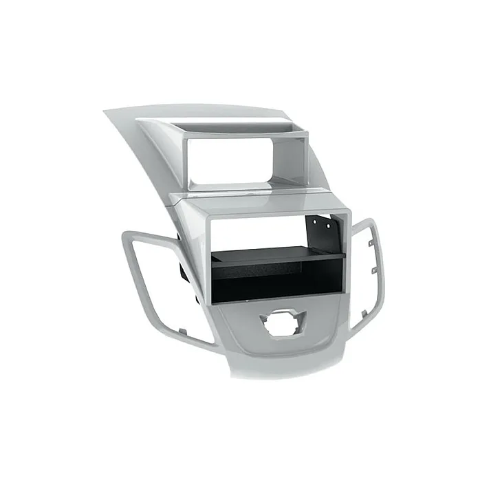Ford Fiesta 2013 - 2017 Single / Double Din Stereo Silver Fascia / Steering / Antenna Fitting Kit