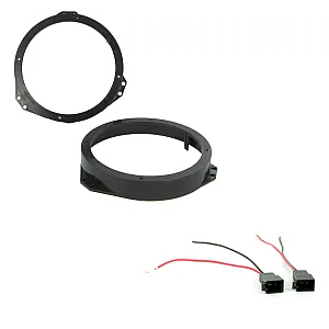 Vauxhall 165mm Front Door Speaker Adaptor With Speaker Adaptor Plugs