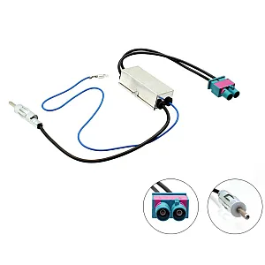 InCarTec 21-139 MAN Double Fakra to Male Din Antenna Adaptor Cable (With 12V Phantom Power)
