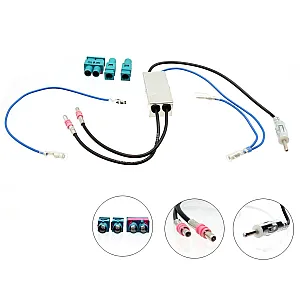 CT27AA76 Audi A1, A3, A4, A5, A6, A8, Q7, R8, RS4, S3, TT Twin Fakra to DIN Antenna Adaptor