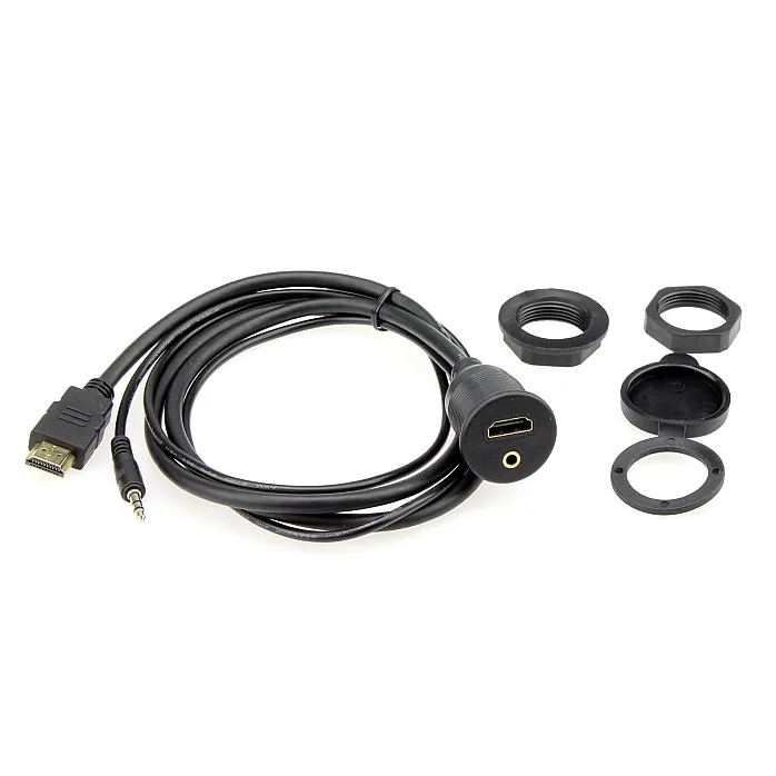 CT29AX29 Universal Dashboard Flush Mount Double HDMI & AUX 30mm x 50mm Cable