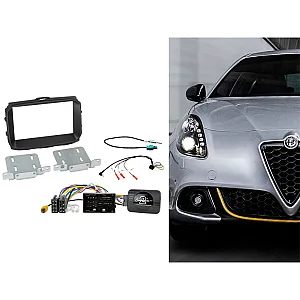 CTKAR08 Alfa Romeo Giulietta (2014-2021) Double Din Car Stereo Fascia, Steering Control Fitting Kit