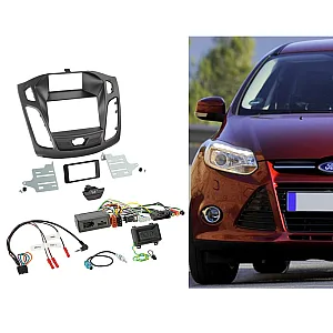 ACV 621114-23-1 Ford Focus 2015-2018 Double Din Car CD Stereo Fascia Fitting Kit