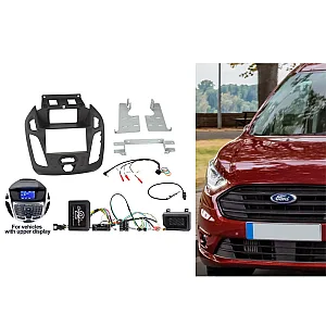 CTKFD85 Ford Transit Connect Matt Black Double Din Car CD Stereo Fascia Fitting Kit