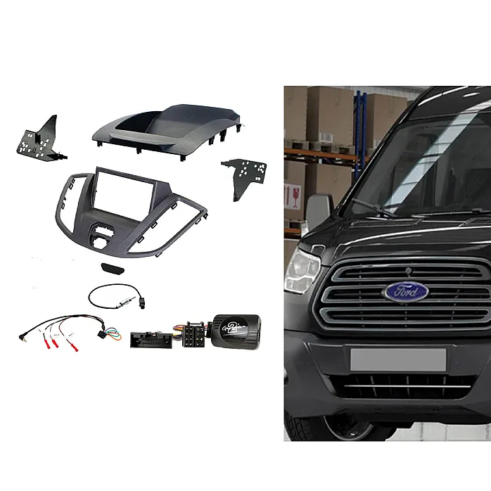 CTKFD87 Ford Transit 2015-2021 Dark Grey Single / Double Din Car CD Stereo Fascia Fitting Kit