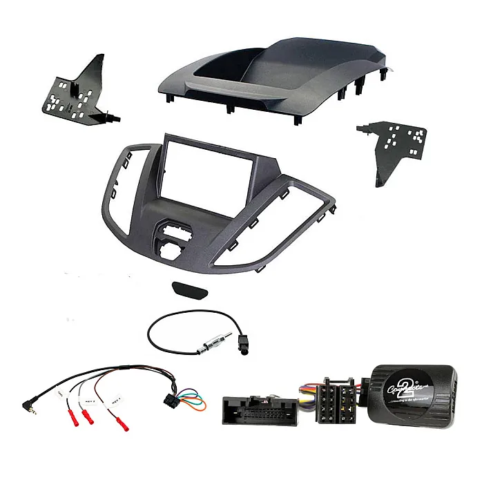CTKFD87 Ford Transit 2015-2021 Dark Grey Single / Double Din Car CD Stereo Fascia Fitting Kit