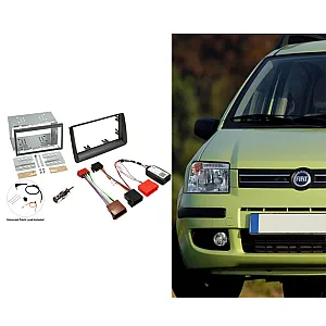 Connects2 CTKFT19 Fiat Panda 2004 - 2012 Matt Black Double Din Car Stereo Fascia Fitting Kit