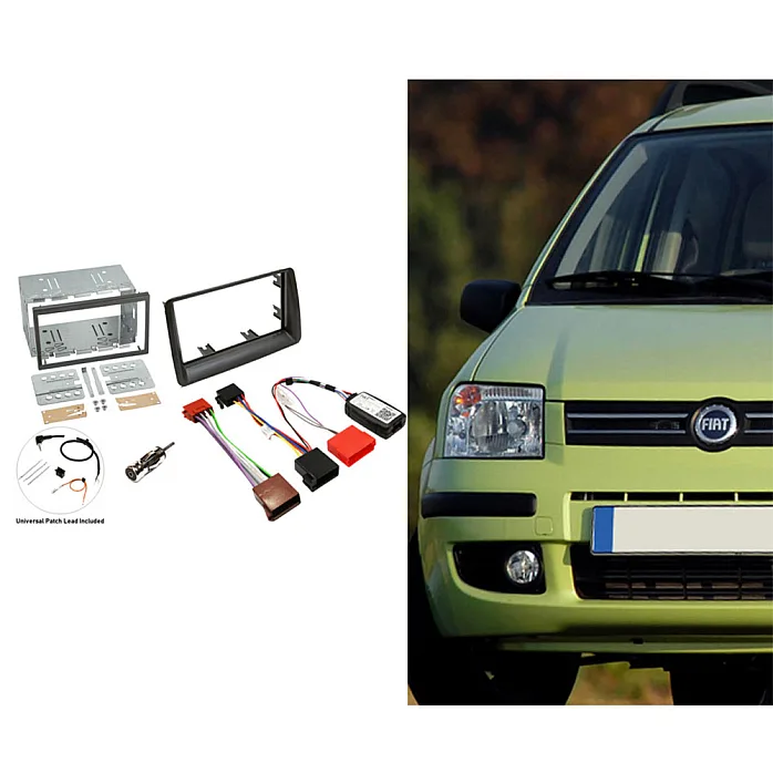Connects2 CTKFT19 Fiat Panda 2004 - 2012 Matt Black Double Din Car Stereo Fascia Fitting Kit
