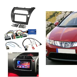 Honda Civic FN2 (2006 - 2011) Double Din Stereo Installation Fitting Kit