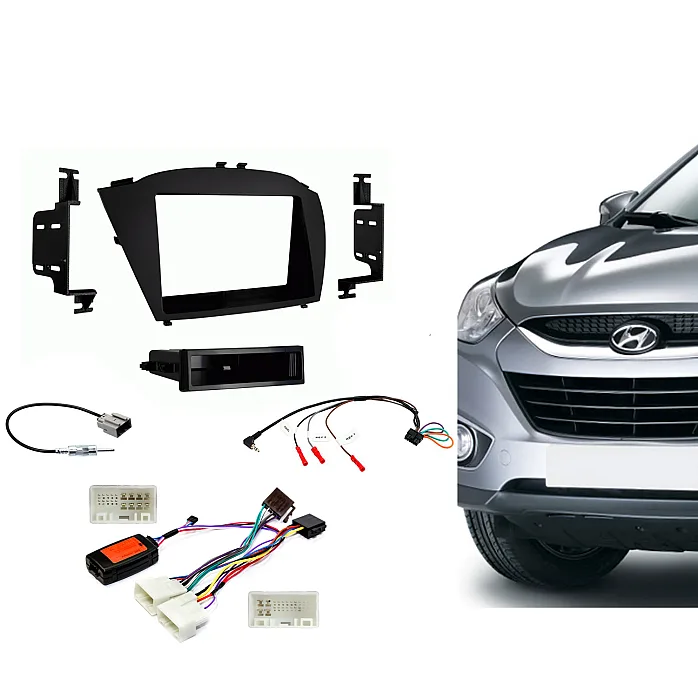 CTKHY18 Hyundai ix35 2014-2015 Non Amp Black Double Din Car Stereo Fascia Fitting Kit