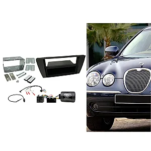 CTKJG01 Jaguar S-Type, X-Type Black Double Din Car Stereo Fascia Fitting Kit