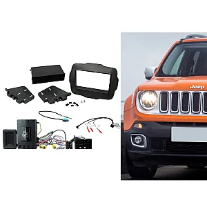 Connects2 CTKJP02 Jeep Renegade 2015> Black Double Din Car Stereo Fascia Fitting Kit