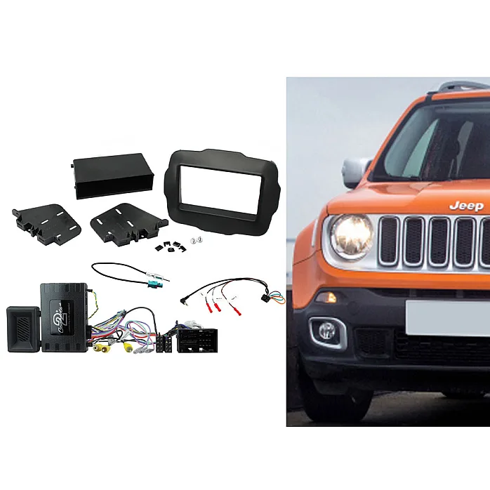 Connects2 CTKJP02 Jeep Renegade 2015> Black Double Din Car Stereo Fascia Fitting Kit