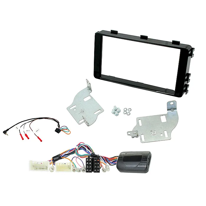 Connects2 CTKMT11 Mitsubishi Outlander (2013-2021) Black Double Din Car Stereo Amplified System Fascia Fitting Kit