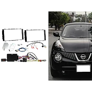 CTKNS23 Nissan Juke, Note, BOSE Amplified Gloss Black Double Din Stereo Fitting Kit WITH 360 CAMERA RETENTION