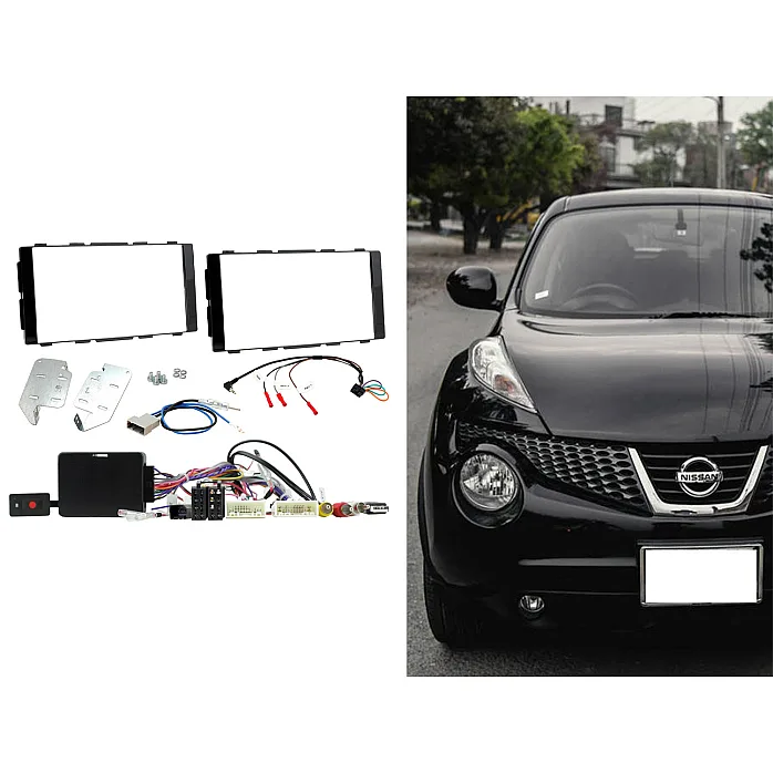 CTKNS23 Nissan Juke, Note, BOSE Amplified Gloss Black Double Din Stereo Fitting Kit WITH 360 CAMERA RETENTION