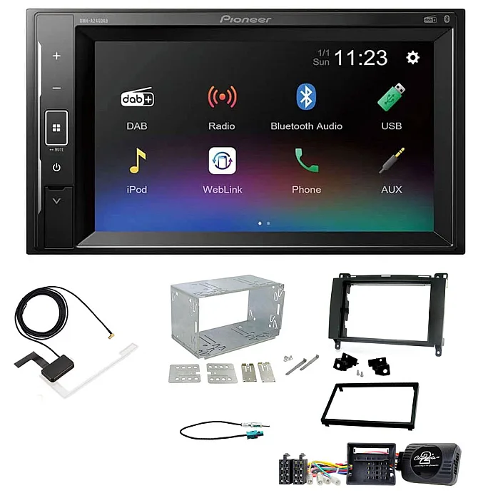 Mercedes A, B Class, Sprinter, Vito, Viano Pioneer DAB Digital Radio, 6.2" Screen Bluetooth Stereo Upgrade Kit