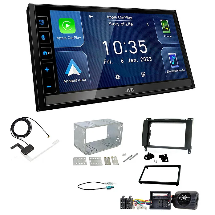Mercedes A, B Class, Sprinter, Vito, Viano JVC 6.8" Screen USB Bluetooth Wireless CarPlay / Android Auto Stereo Upgrade Pack